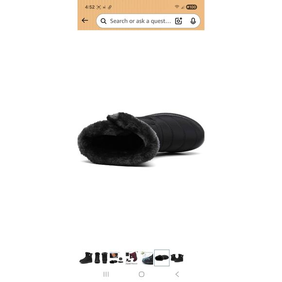 HSYOOES black faux fur lined waterproof winter snow ankle boots size 9 Runs Big - Picture 6 of 11